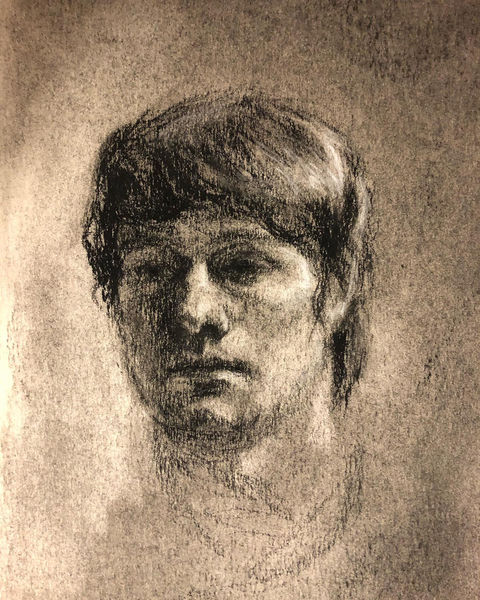 a drawing of a man 's face