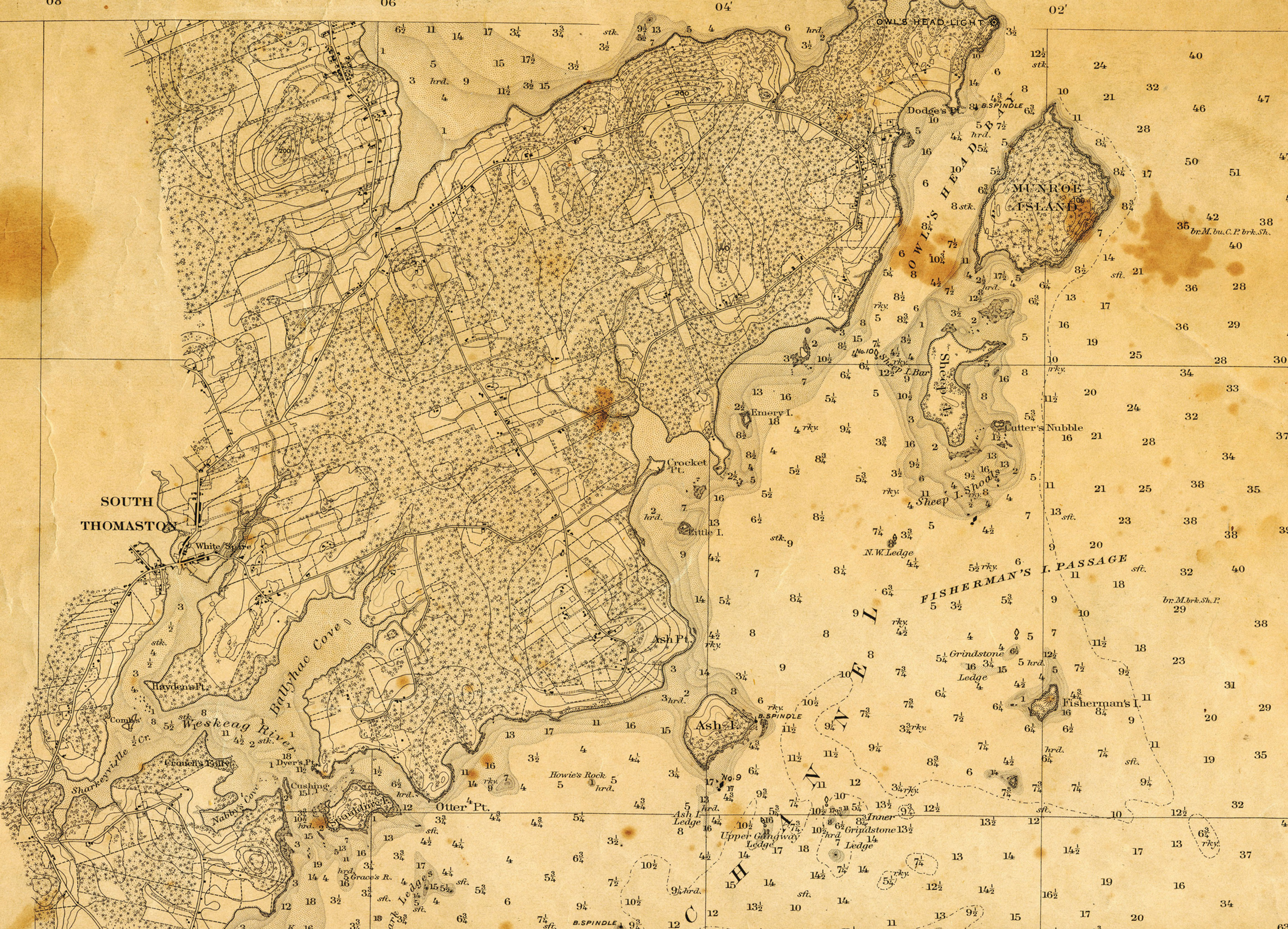 1873 Canvas Chart of Owls Head