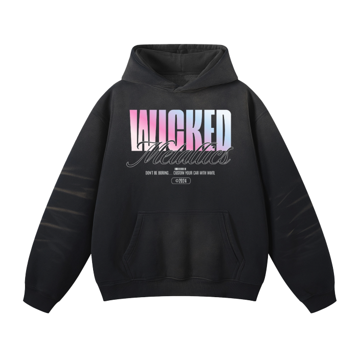 Black Color Faded Hoodie