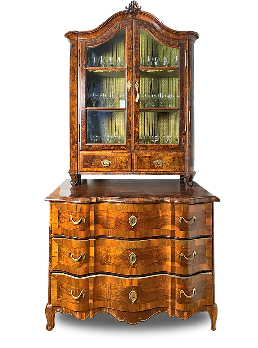 Barock Aufsatzvitrine