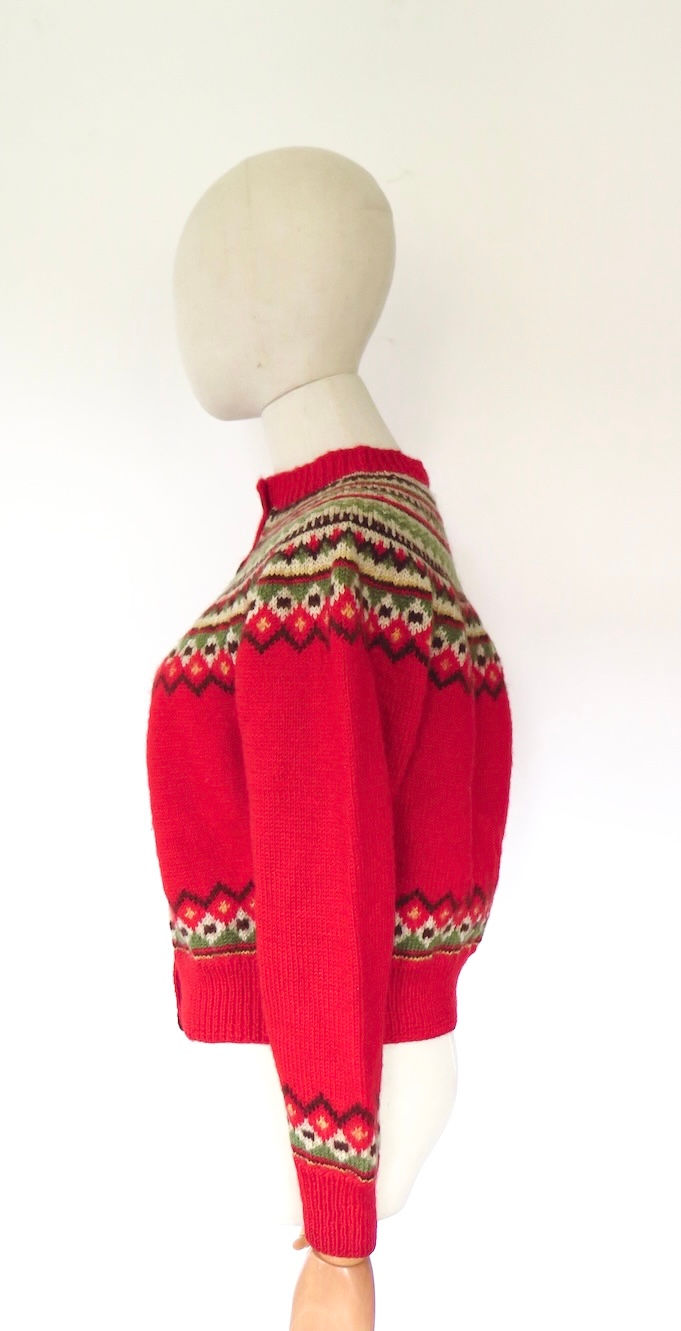 Thumbnail: 1940s Norwegian Hand Knitted Cardigan