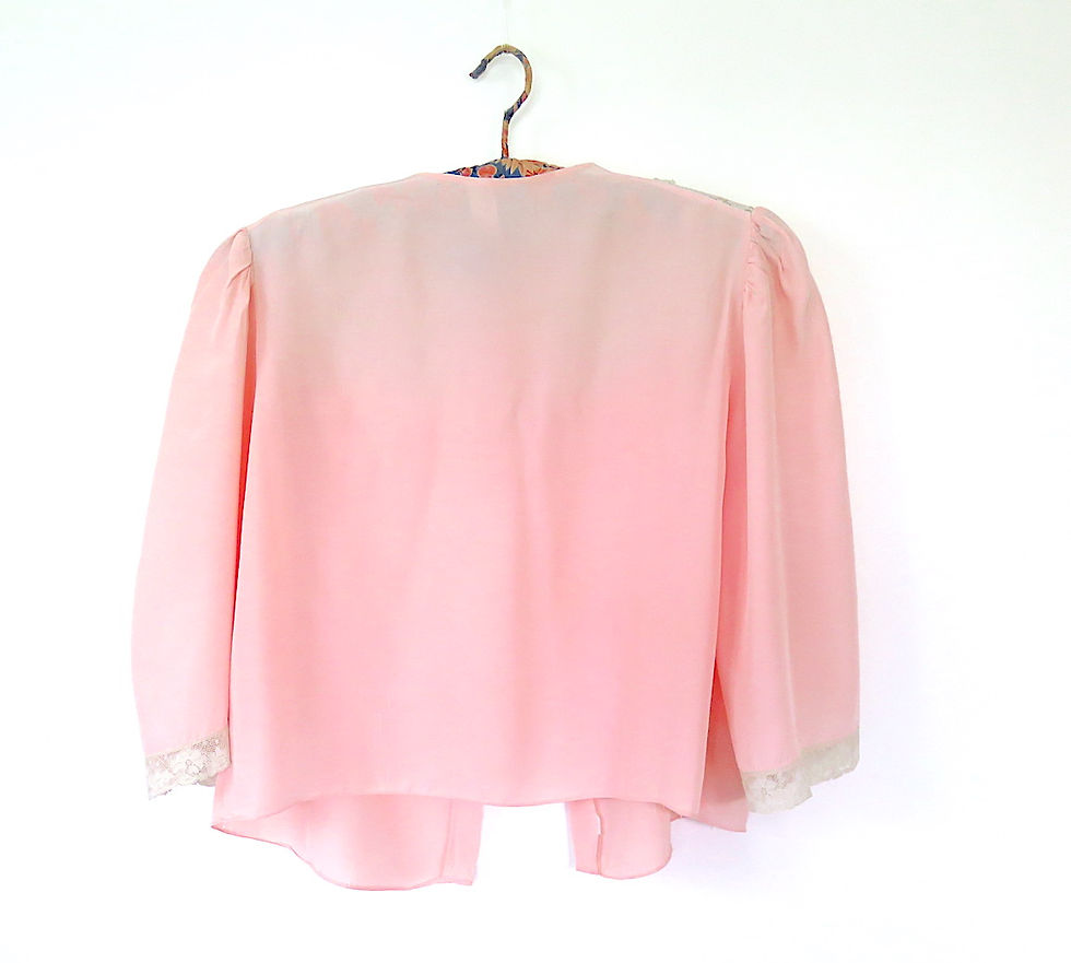 Thumbnail: Vintage 1940s Pink Lingerie Bed Jacket