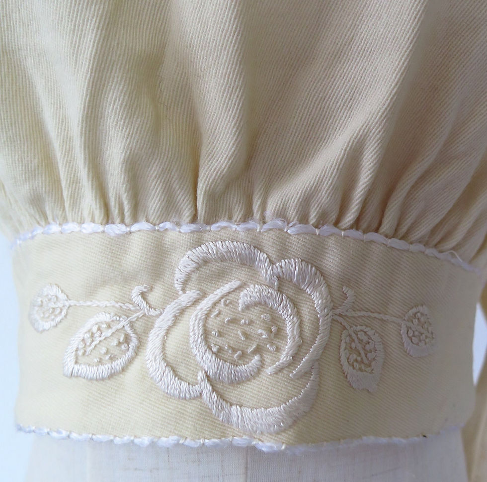 Thumbnail: Antique Edwardian Cream Embroidered Blouse