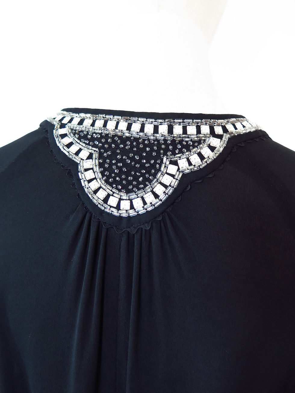 Thumbnail: RESERVED - Vintage 1970s 1980s Ossie Clark Designer Black Dress