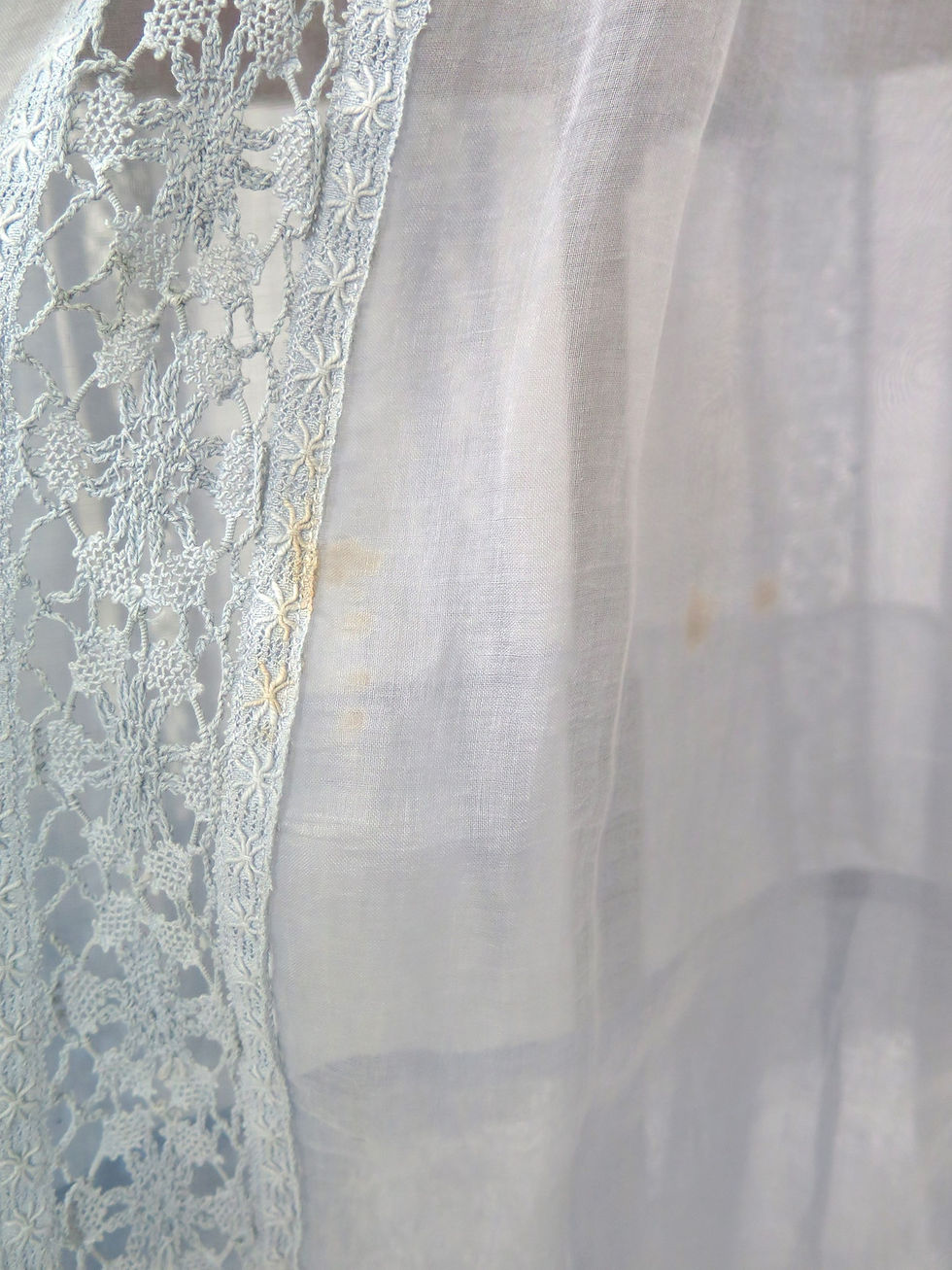 Thumbnail: Vintage 1920s Sheer Blue Lace Flapper Dress