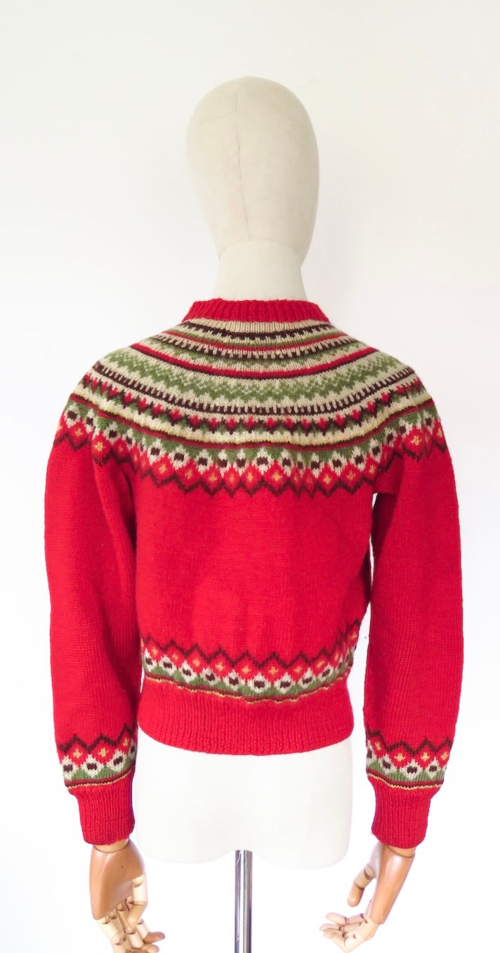 Thumbnail: 1940s Norwegian Hand Knitted Cardigan