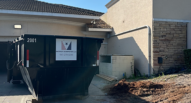 Roll off dumpster at a construction project in Lakewood Ranch