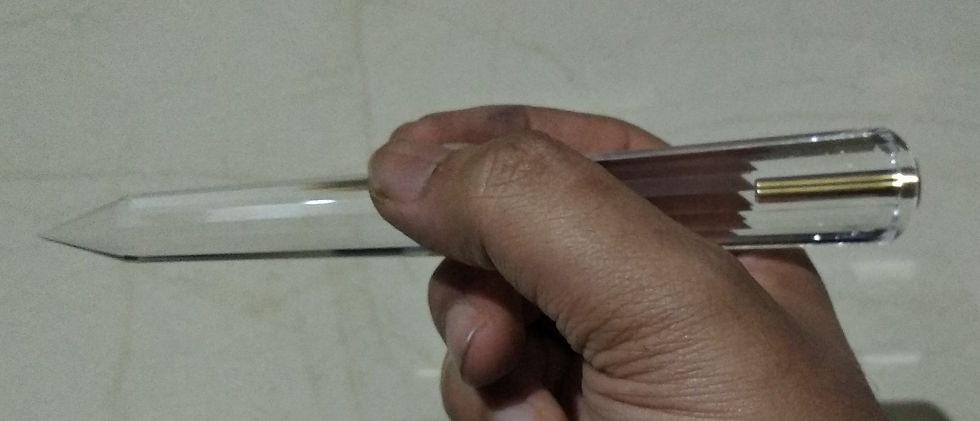 Thumbnail: Laser Crystal with Gold - 6 inches