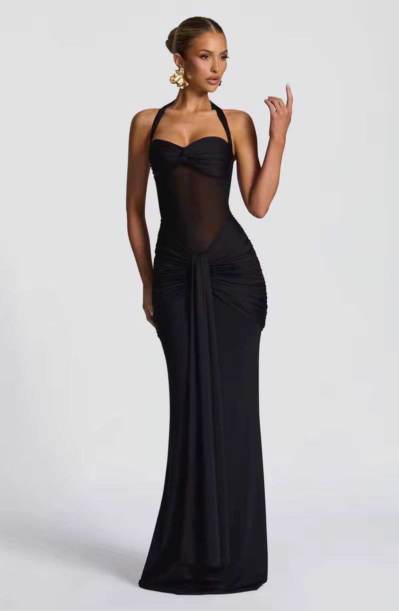 Thumbnail: Sheer Bodice Ruched Gown