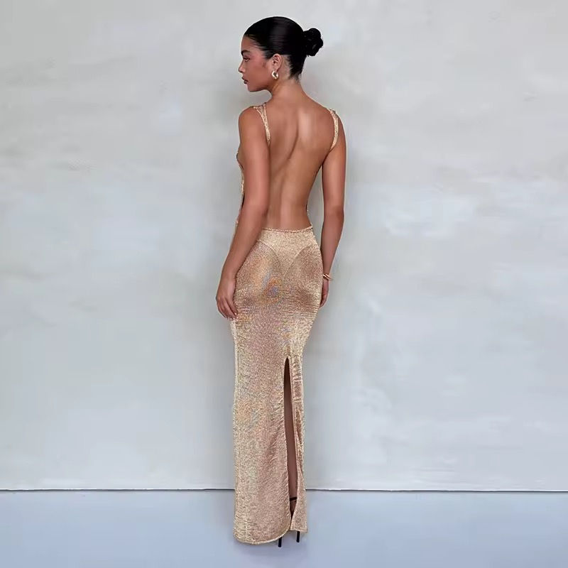 Thumbnail: Sheer Glitter Maxi Dress