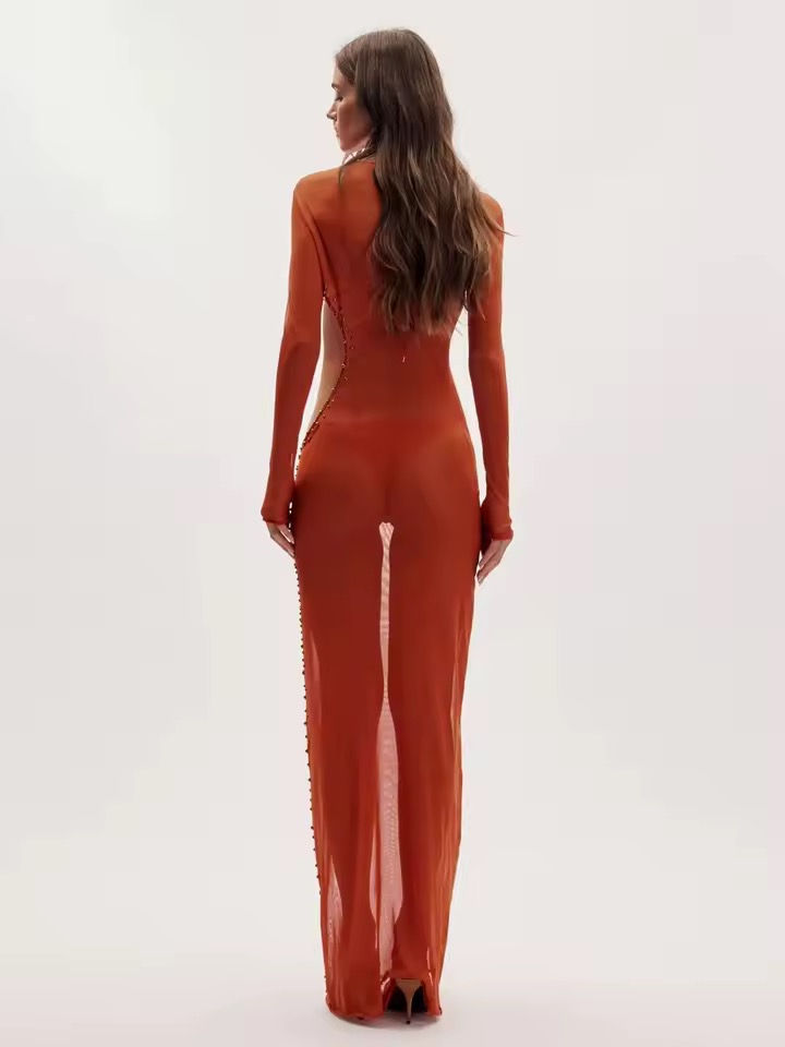 Thumbnail: Cut Out Long Dress And Bikini Set