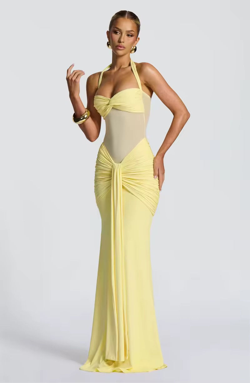Thumbnail: Sheer Bodice Ruched Gown