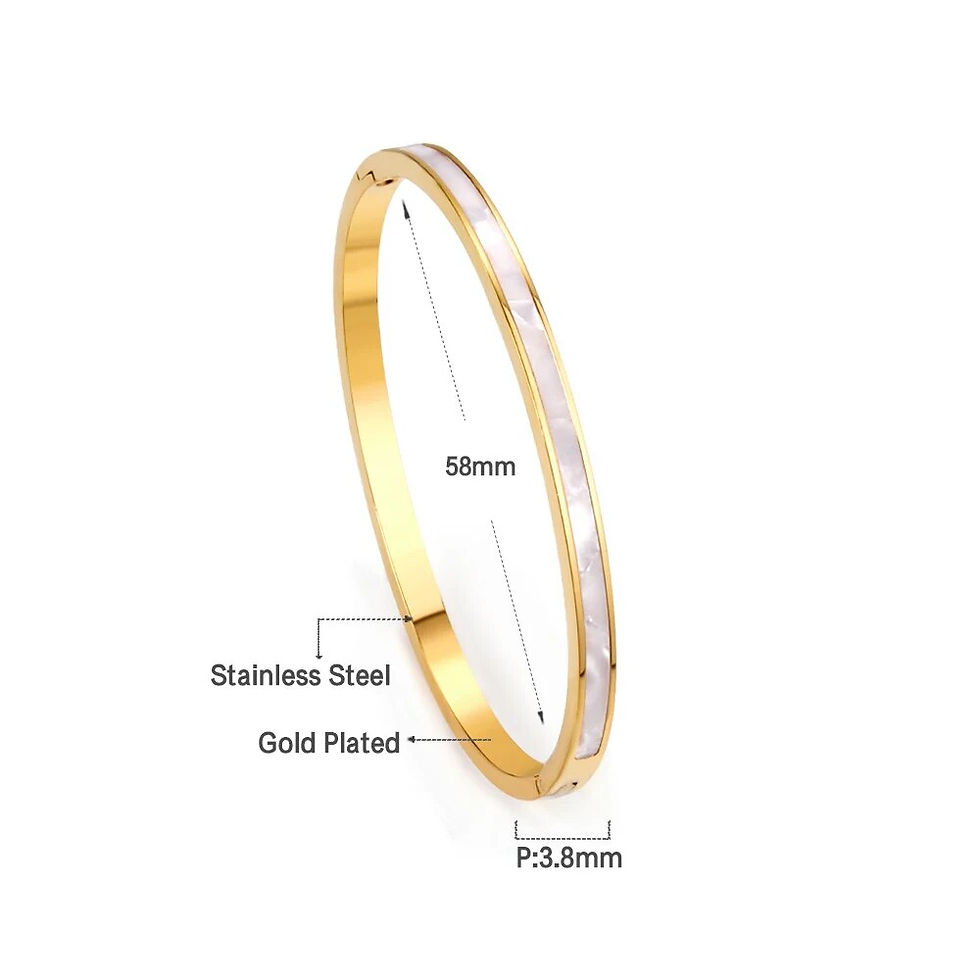 Miniaturebillede: Geometric Stainless Steel Bangle Bracelet - A Stylish and Versatile Fashion