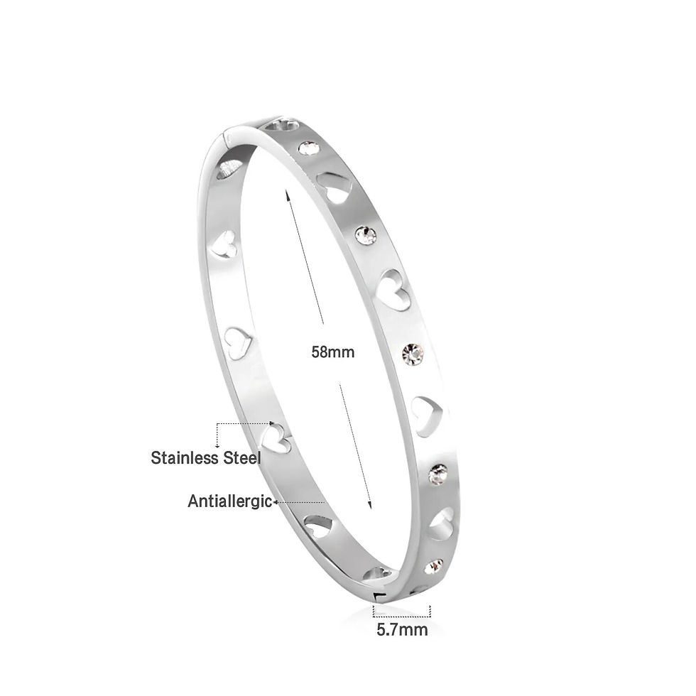 الصورة المصغرة: Geometric Stainless Steel Bangle Bracelet - A Stylish and Versatile Fashion