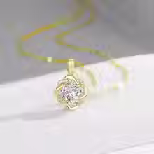 Thumbnail: 14K Gold Filled Moissanite Flower Necklace