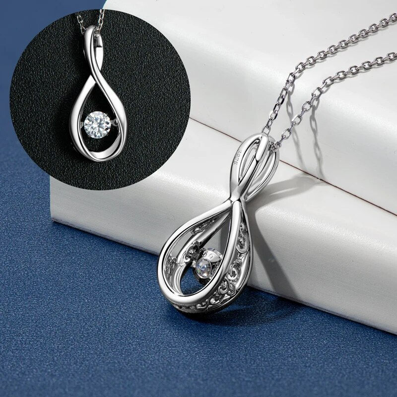Miniaturbild: Infinity Love Fashion Dancing Pendant Moissanite 925 Silver Jewellery 