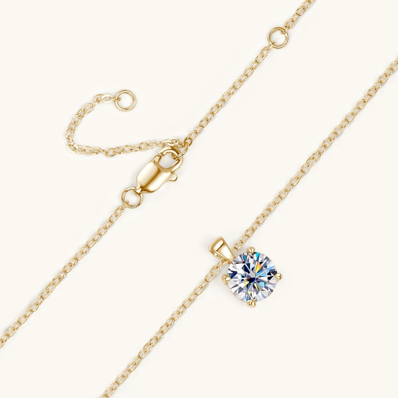 Miniature : Sparkling Moissanite Pendant Necklaces 100% 925 Silver Jewellery