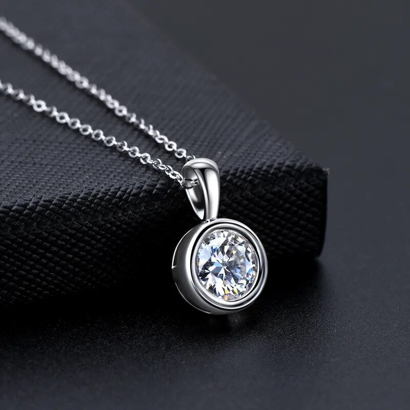 الصورة المصغرة: Moissanite Pendant D Color 925 Sterling Silver Certified Necklaces Jewellery