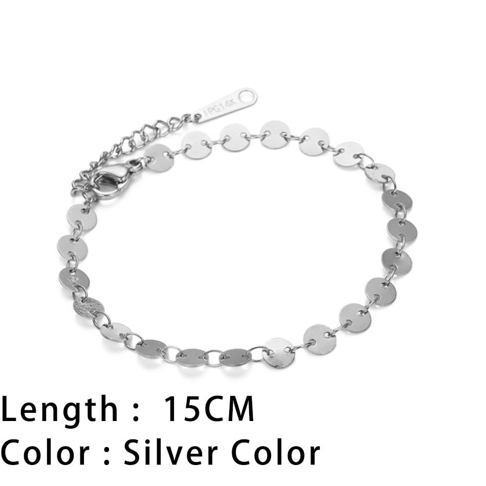 الصورة المصغرة: Classic Snake Chain Bracelets - Gold-Plated Stainless Steel, Various Sizes