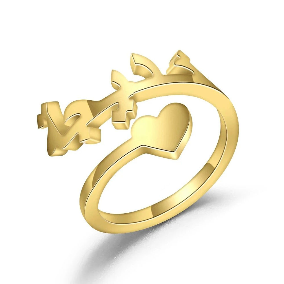 الصورة المصغرة: Personalized Letter Ring - High-Quality Stainless Steel Fashion Ring for Women