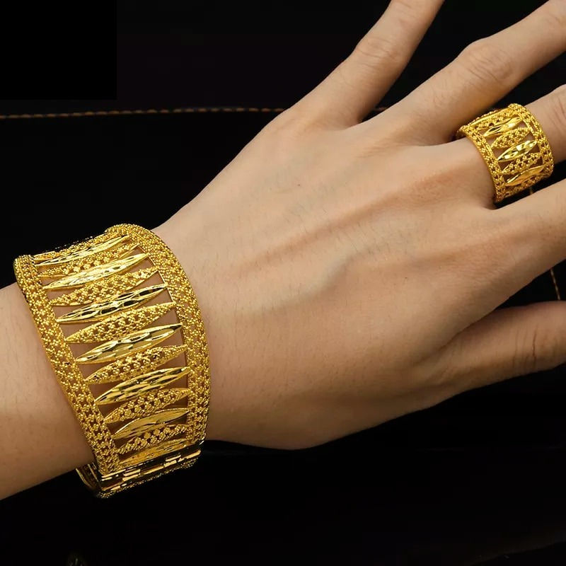 Miniatura:  Gold-Plated Bangle with Ring 