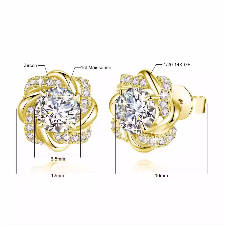 الصورة المصغرة: 14K Gold Filled Moissanite Flower Necklace