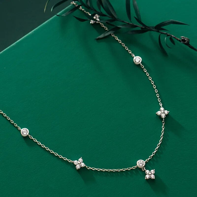Küçük resim: Moissanite Necklaces Choker Authentic 925 Sterling Silver Wholesale Jewellery 