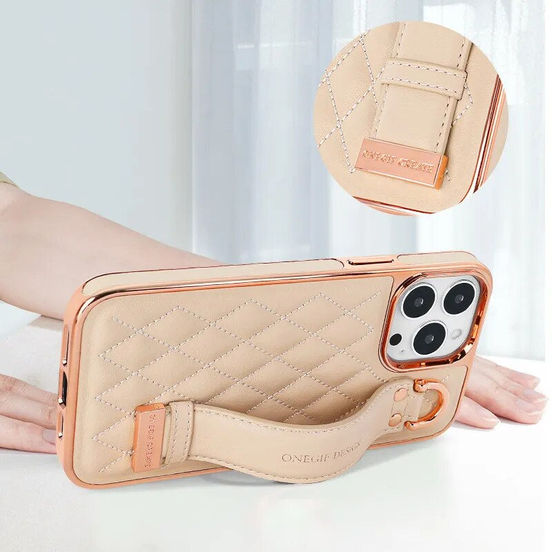 Miniatura: Leather Wristband Phone Case for iPhone 13, 12, 14 Pro Max -  Hanging Buckle
