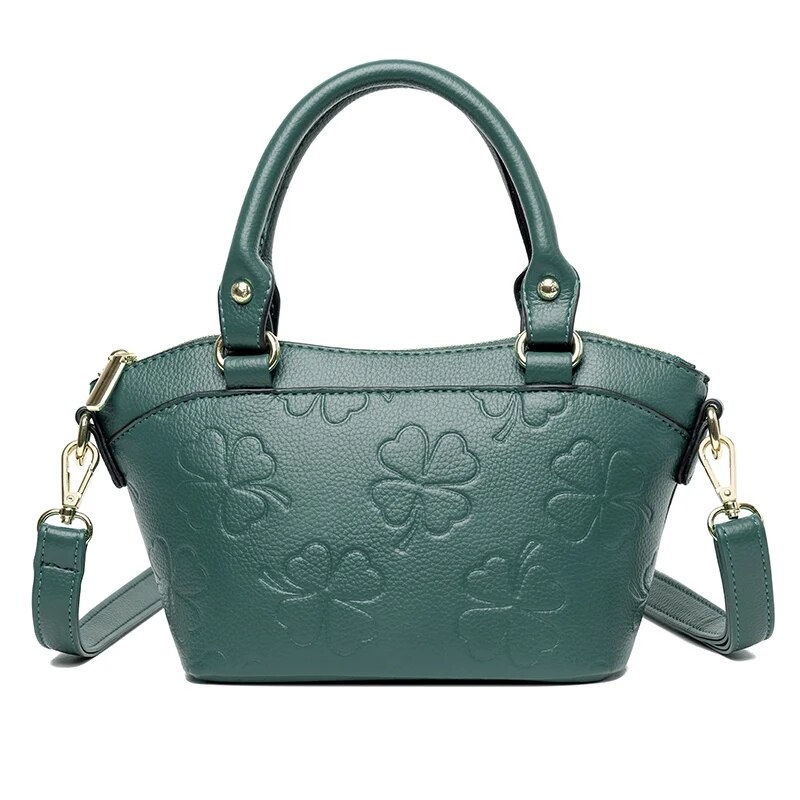 Thumbnail: Solid Color Genuine Leather Crossbody Bag - High-Quality Luxury Handbag 