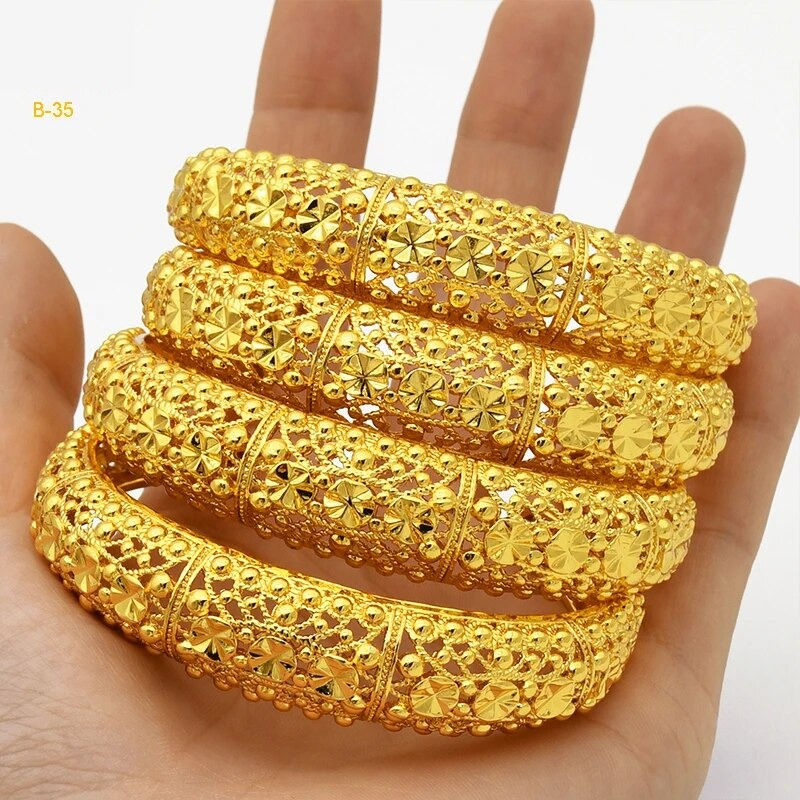 Miniaturebillede: Indian Bangles Gold-Plated Cuff 