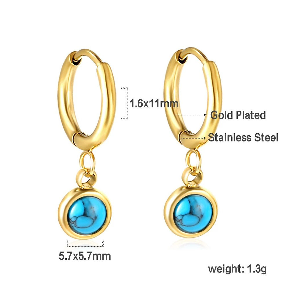Miniaturebillede: Imitation Pearls Drop Hoop Earrings - Stainless Steel