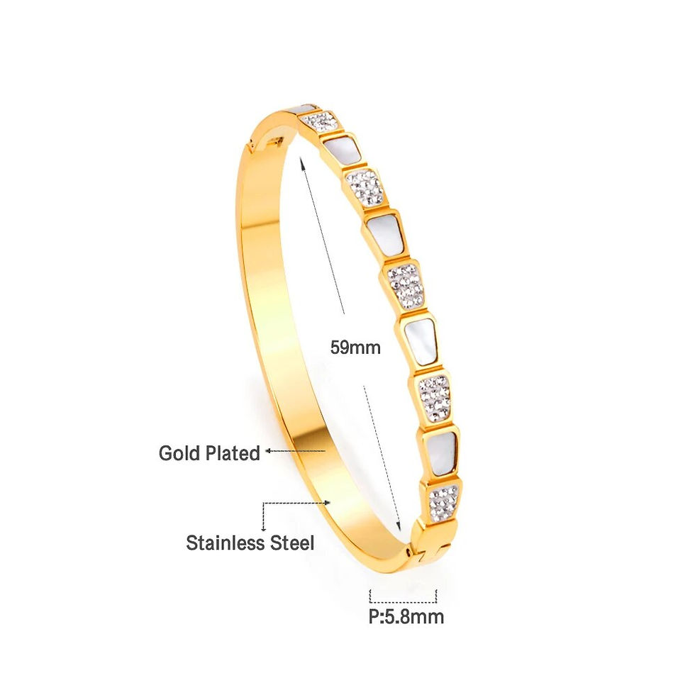 Miniaturebillede: Geometric Stainless Steel Bangle Bracelet - A Stylish and Versatile Fashion