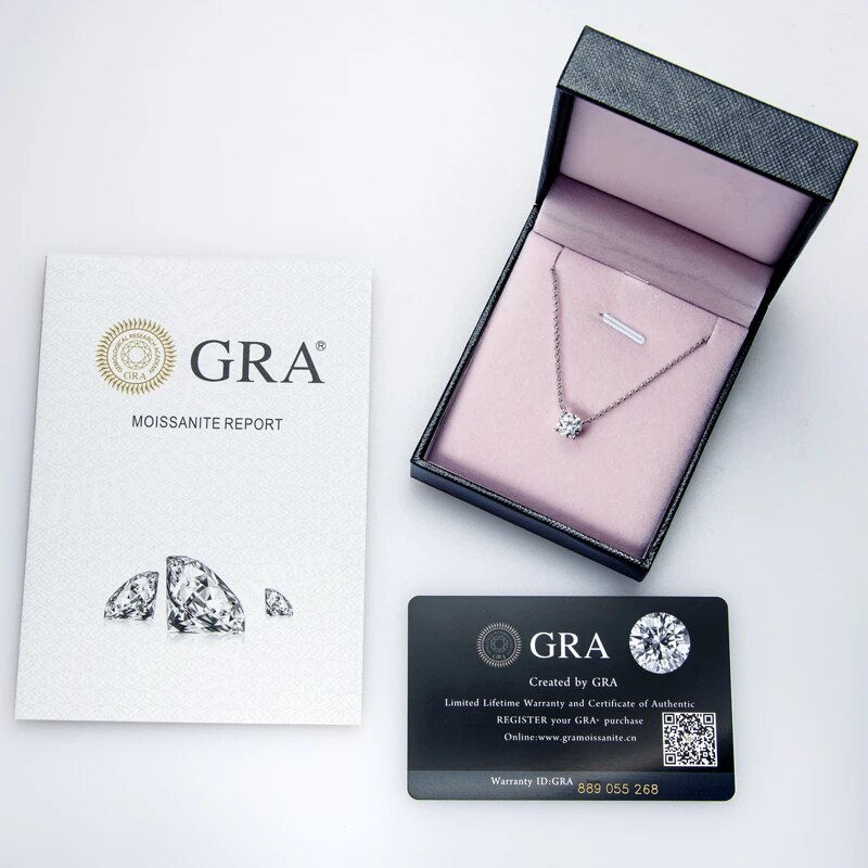 Miniatura: (1ct 2ct 3ct) Moissanite Diamond Pendant Necklace Silver 925 Sterling Jewellery