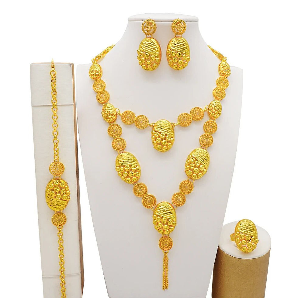 Miniaturebillede: Ethiopian Gold Colour Jewellery Set - Arabian
