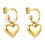 Miniatura: Stainless Steel Heart Dangle Earrings - Women's