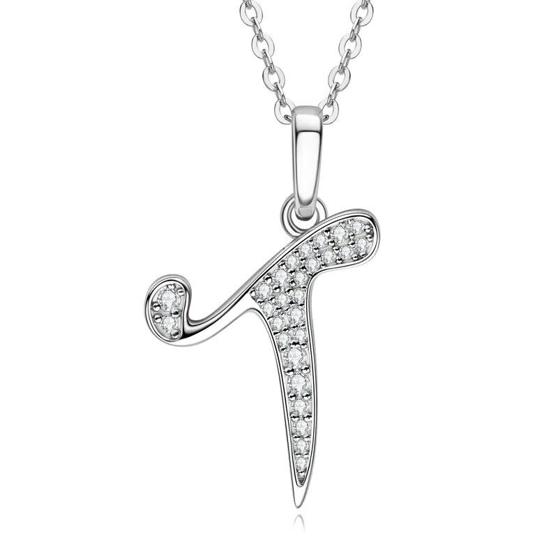 Miniaturbild: Moissanite Necklace A-Z 26 Letters Initial Pendant Real Silver 925 Jewellery