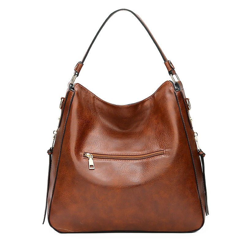 Miniaturbild: Vintage Hobo Leather Shoulder Bag - Fashionable, Spacious, and Versatile

