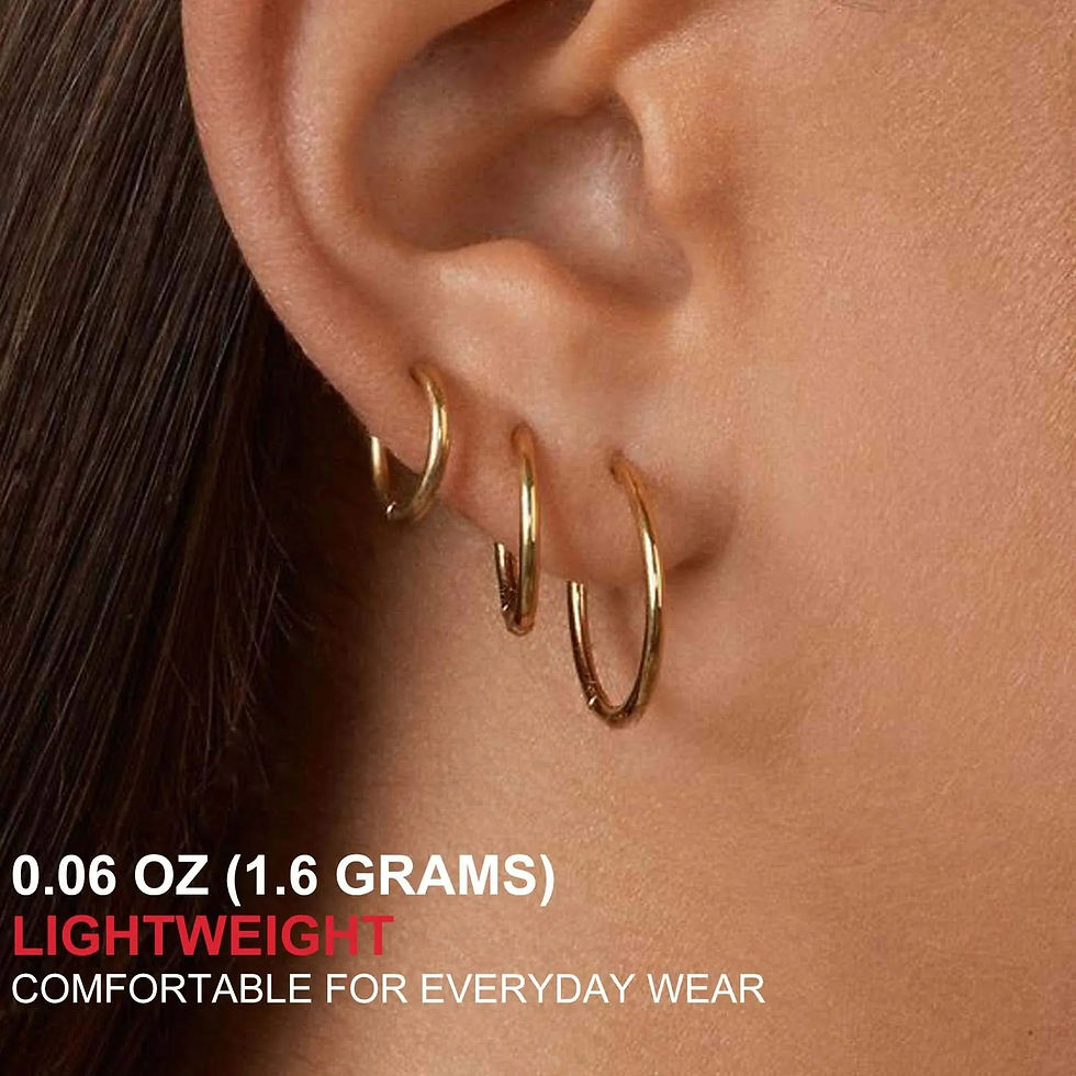 Miniatura: New Hoop Earrings for Women - 14K Gold-Plated