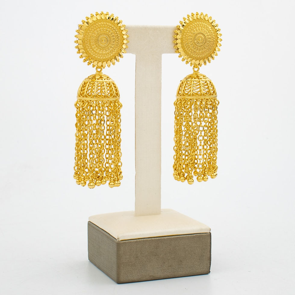 Küçük resim:  Tassel/ Drop Earrings 18k Gold Colour