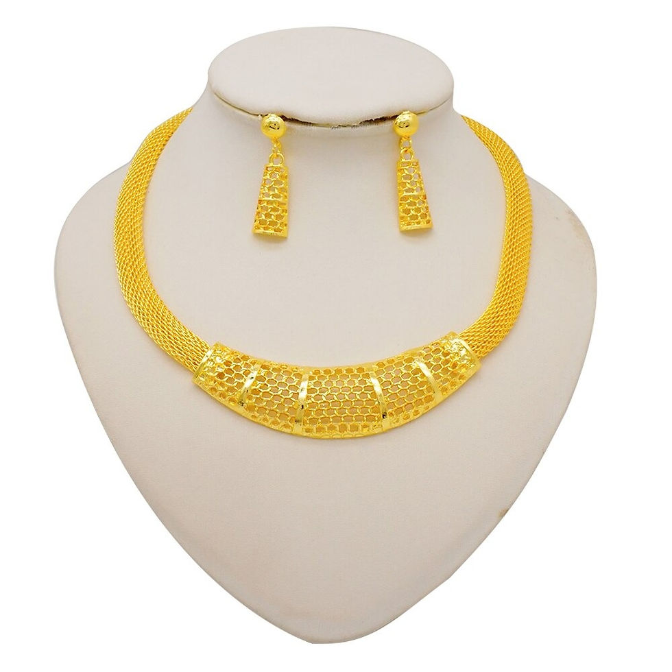 Miniature : Tassel Flower Pendant Necklace and Earrings