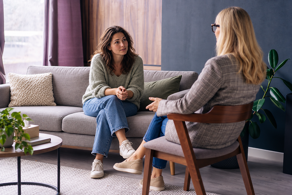 Femme discutant avec une thérapeute dans un cabinet