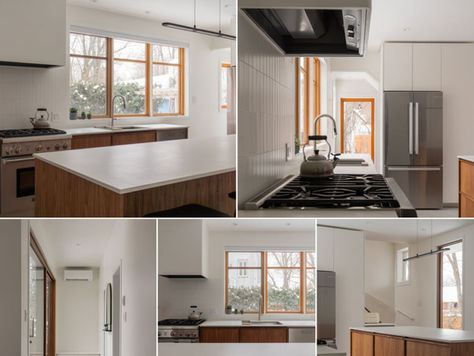 Transformation architecturale d'une maison résidentielle réalisée par Construction 3 Générations à Mont-Laurier — avant et après les travaux de restructuration complète.