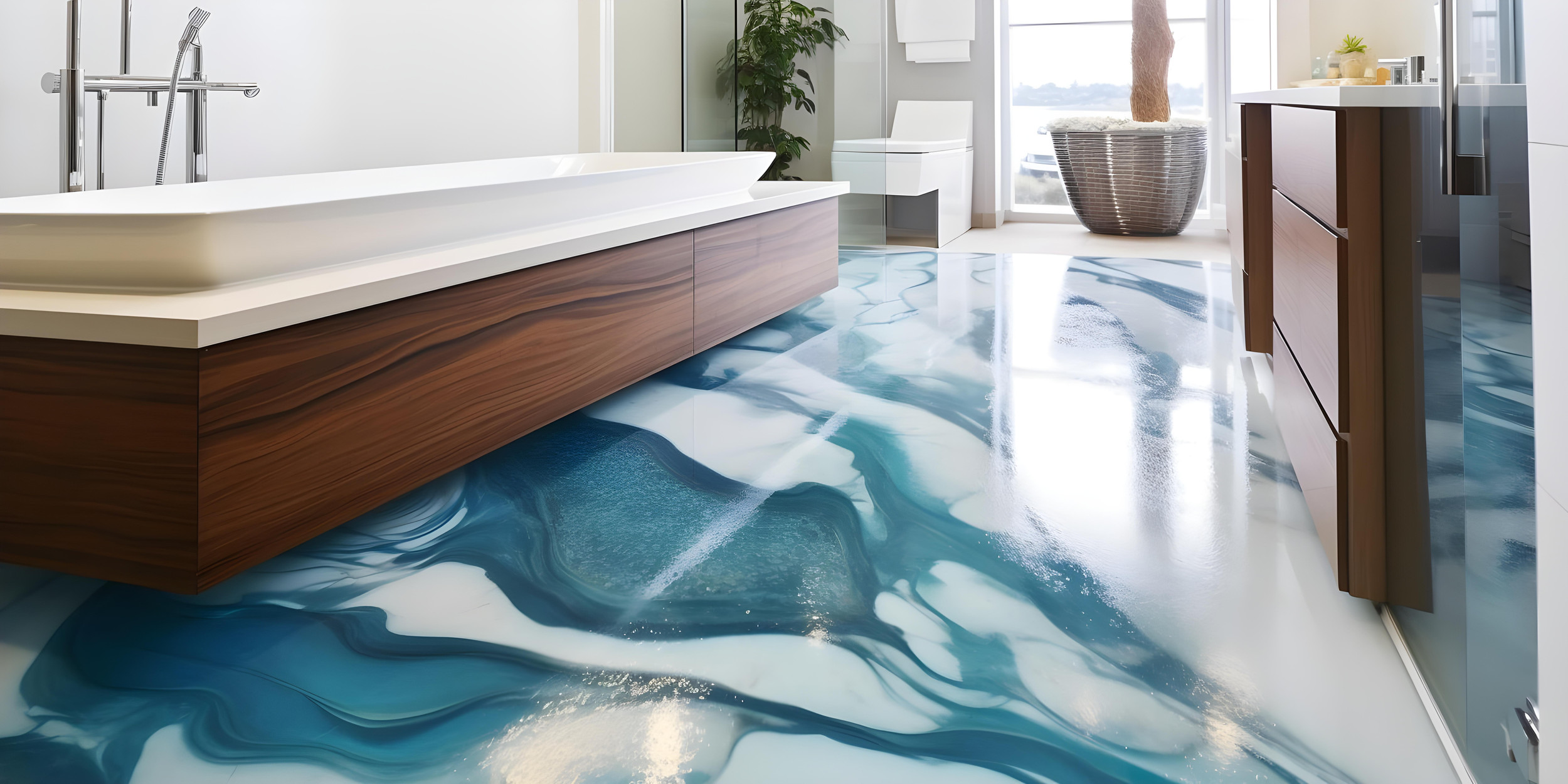 Plancher de Salle de Bain en Époxy | Surface Étanche et Durable | Les ...