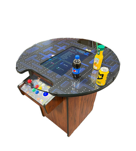 Round Arcade Machine Custom Tall Multicade Two-Sided Round Pub Cocktail Arcade ...