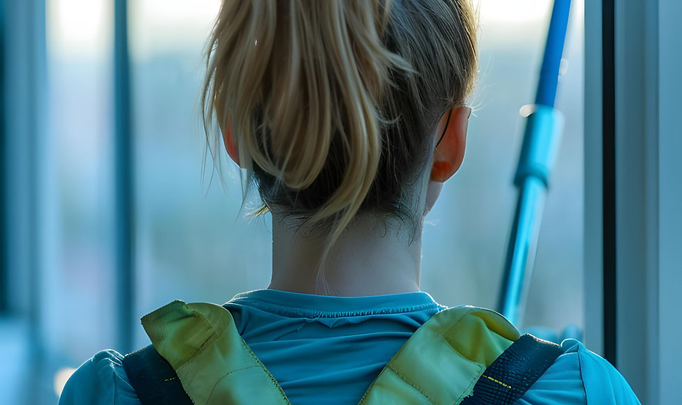 brave-woman-safety-harness-cleans-highrise-windows-urban-backdrop-inspiring-concept-window