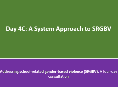 A System Approach to School Related Gender Based Violence (power point)