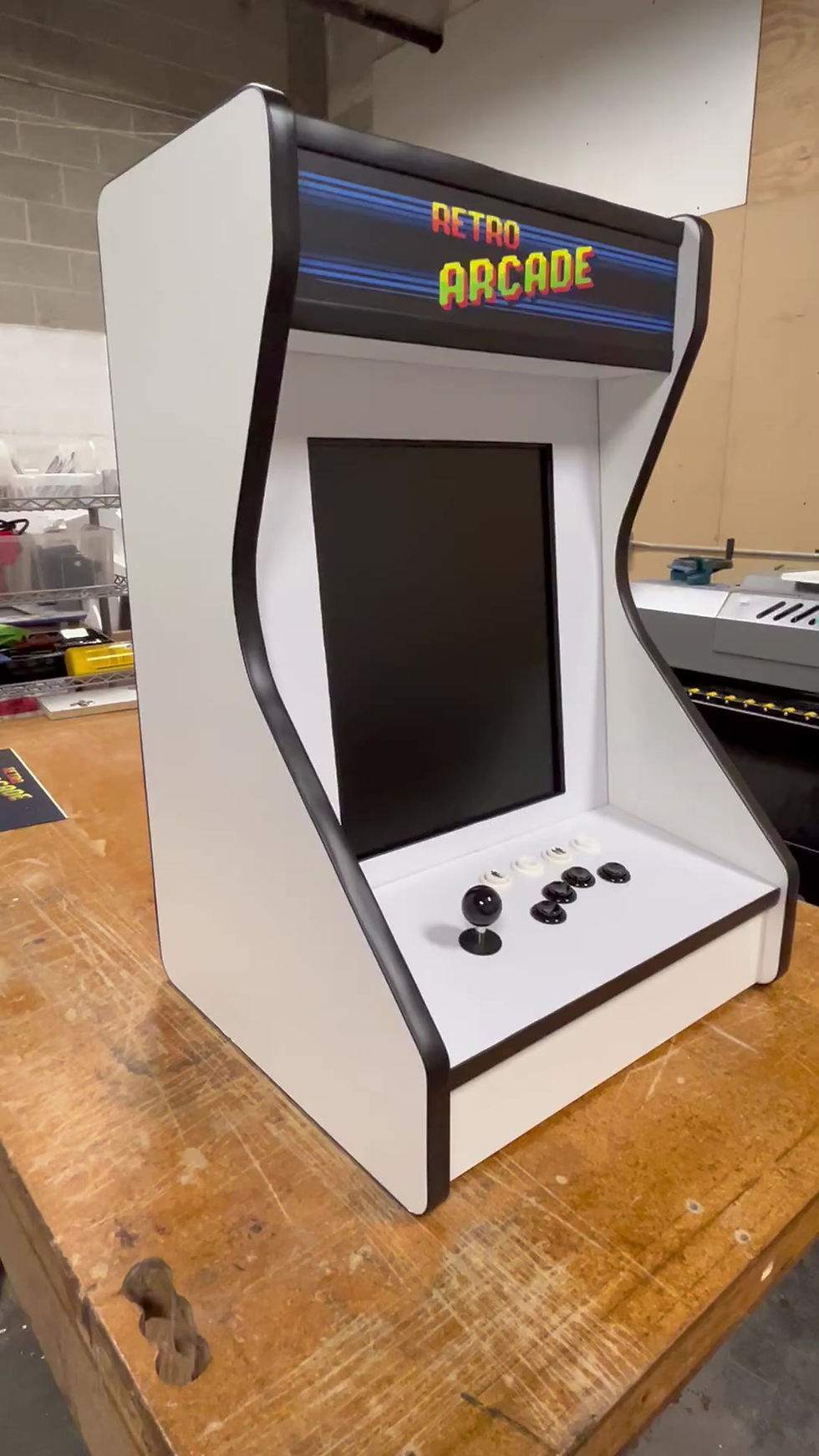 Thumbnail: Table Top Vertical Arcade White/Blue Marquee