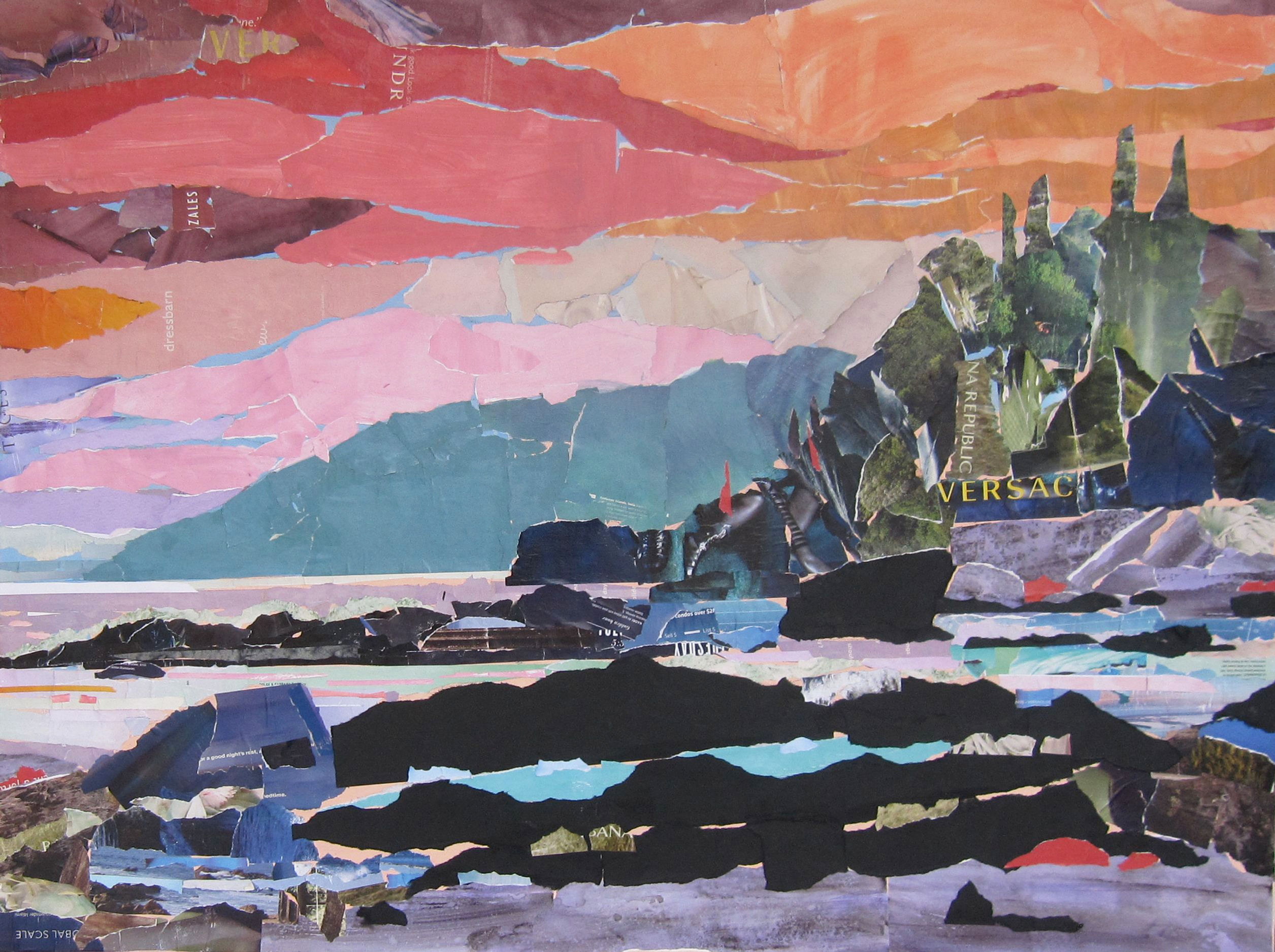 Versace Island paper collage