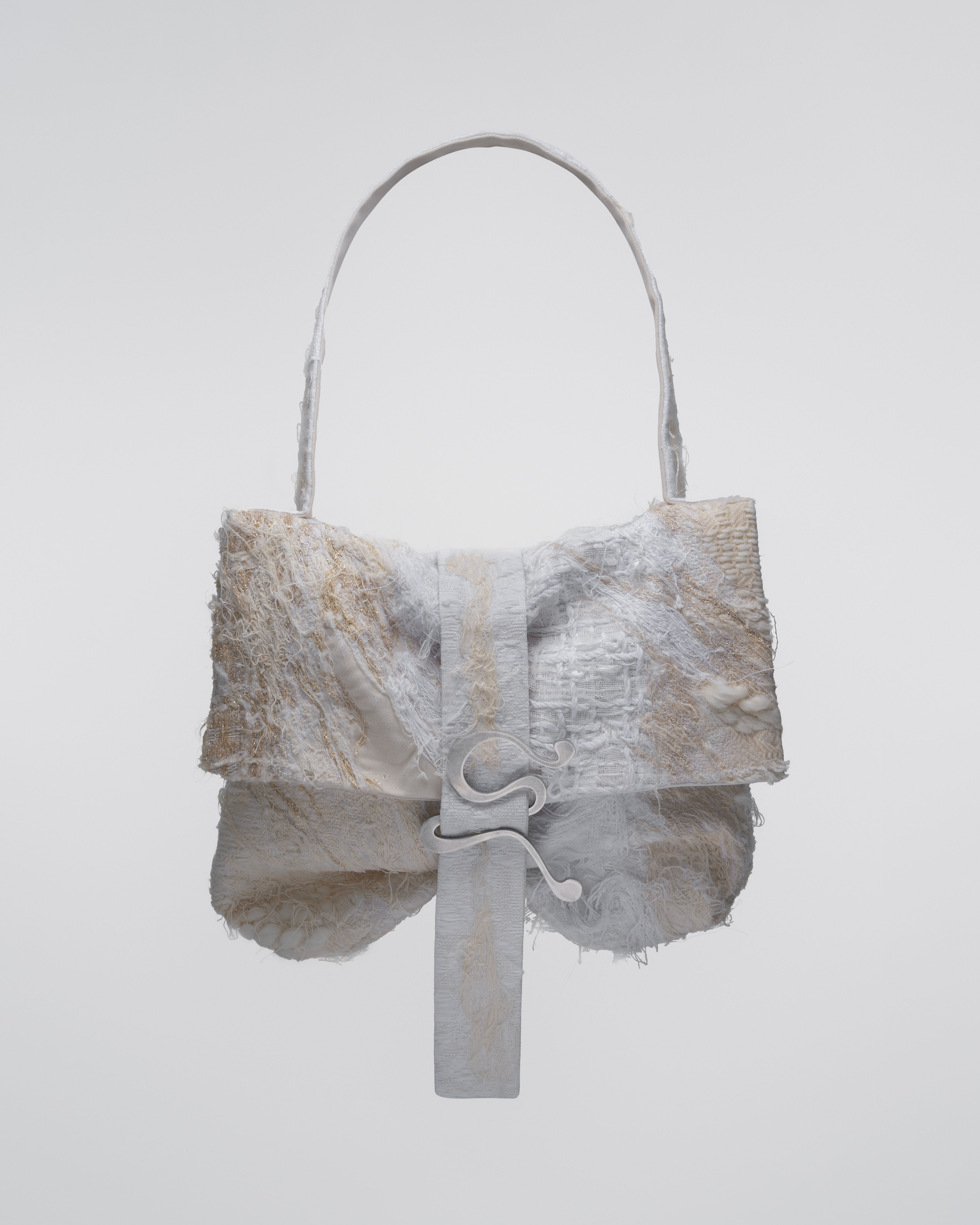 Sac Bow Bag medium en denim et tweed