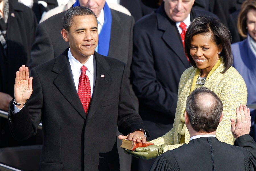 Tổng thống Obama và phu nhân tại buổi lễ tuyên thệ nhận chức